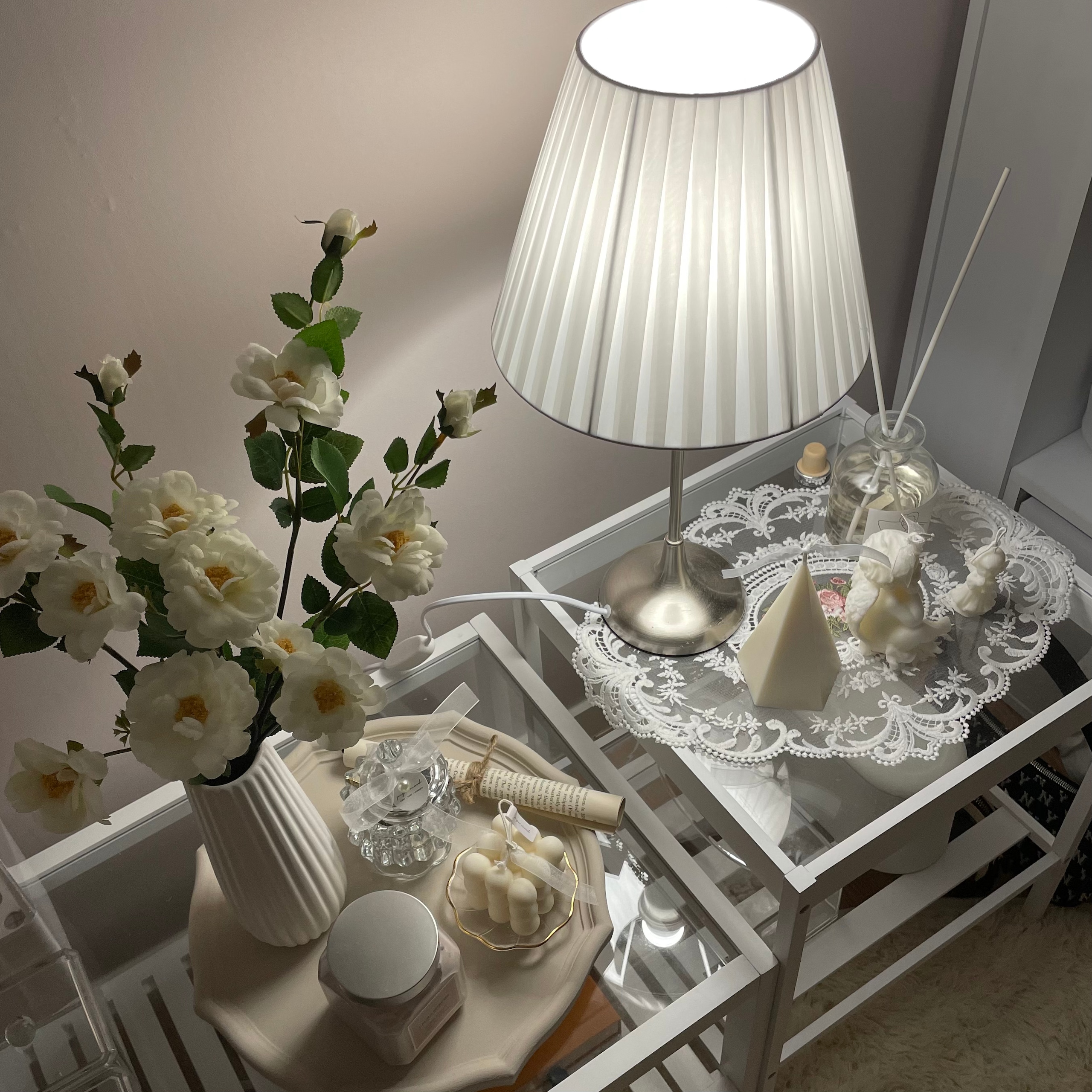 2-Tier Side Table with Tempered Glass Top user photo