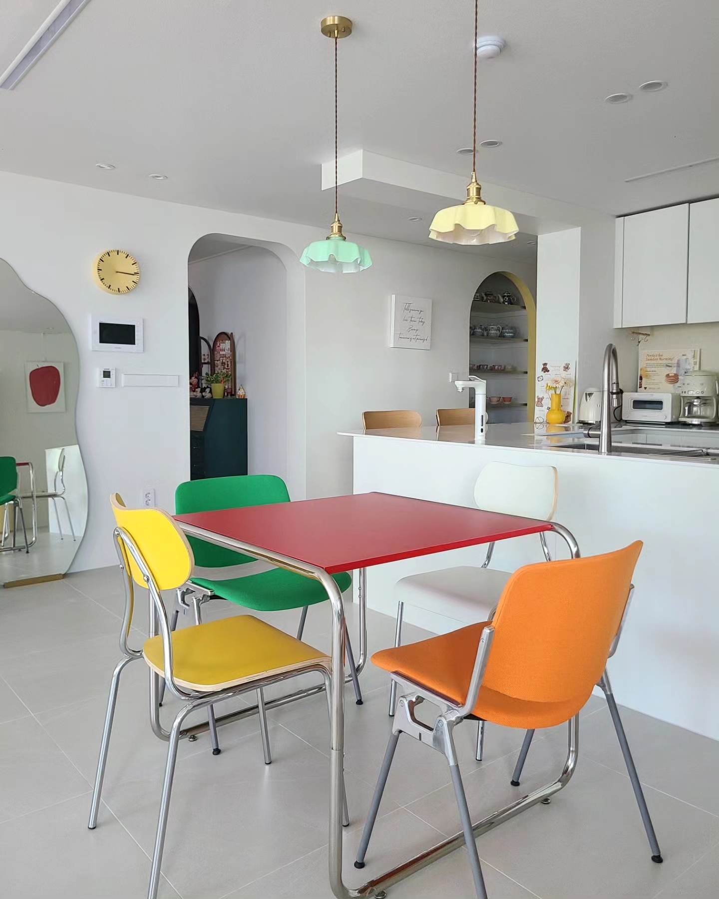 Colorful Square Chrome Legged Table user photo