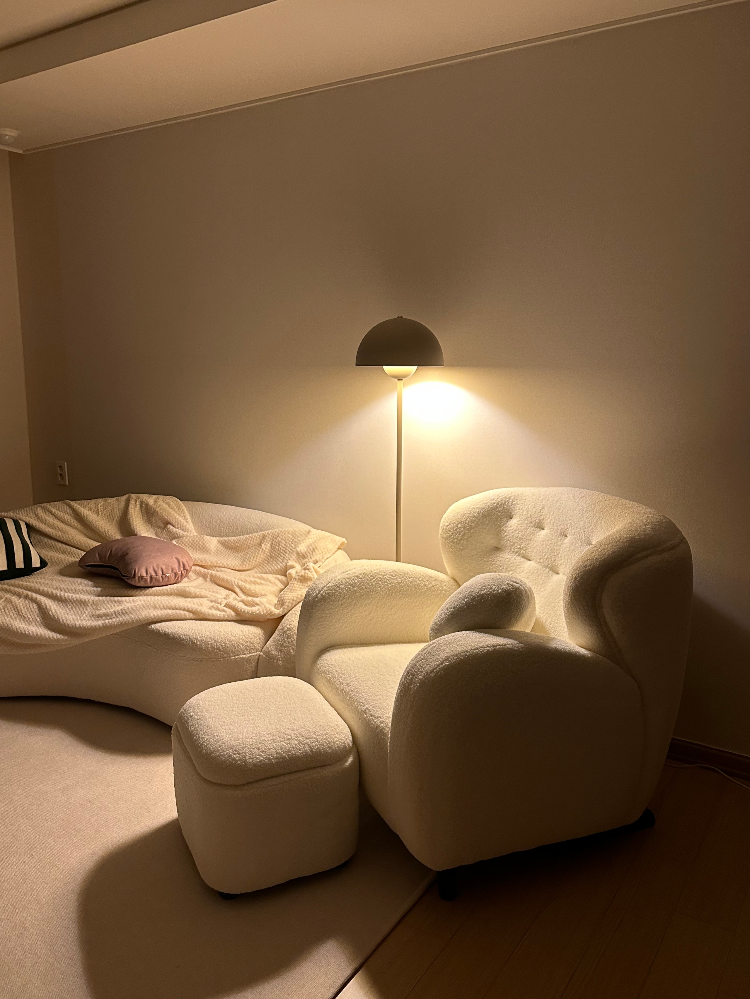 3-Seater Cream Bouclé Sofa user photo