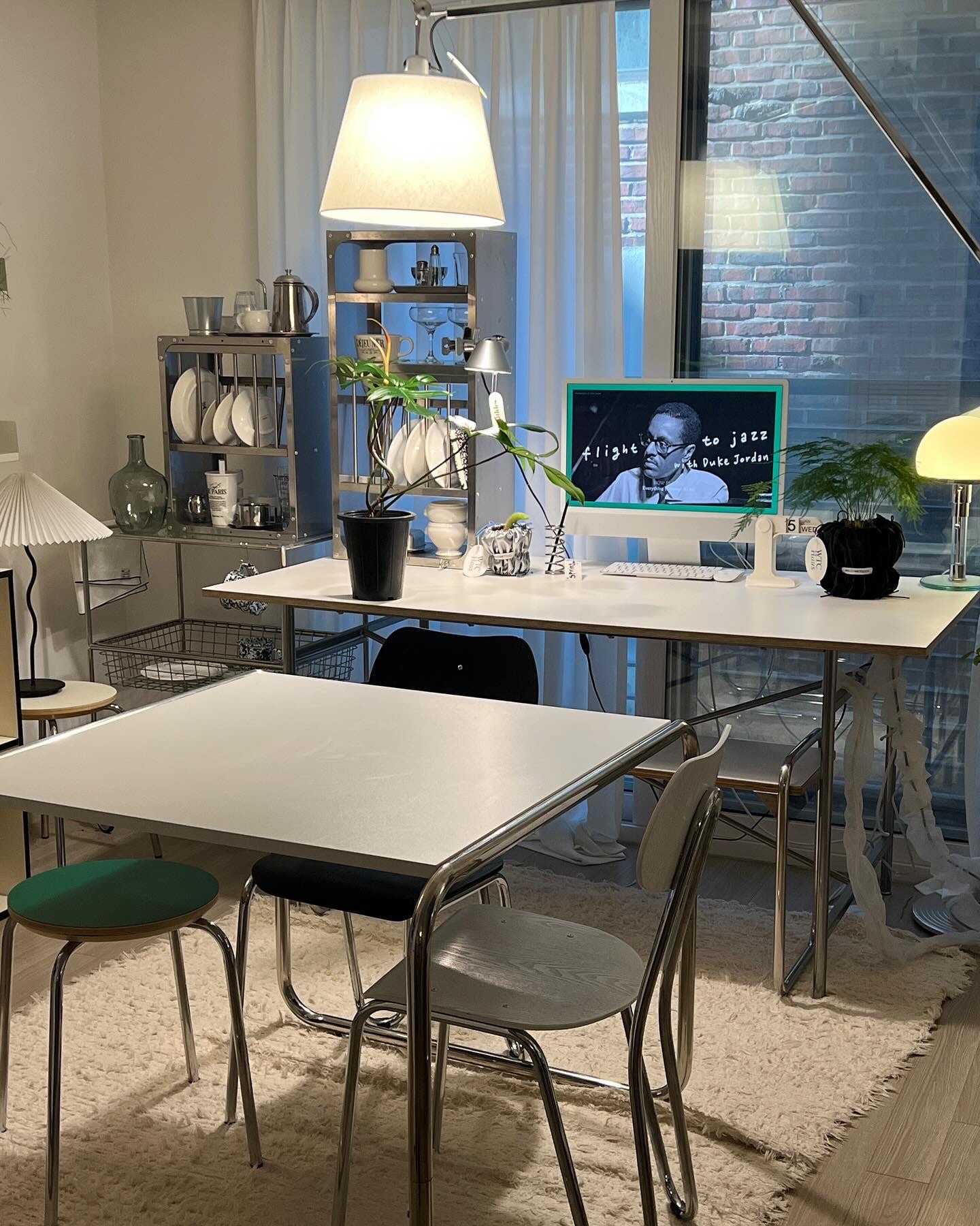 Colorful Square Chrome Legged Table user photo