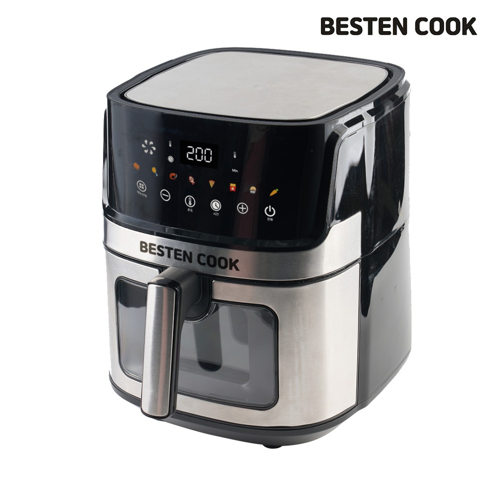 베스텐쿡 에어프라이어 AIRFRYER-24-01 스테인레스바스켓 투명창 5리터 퀵메뉴