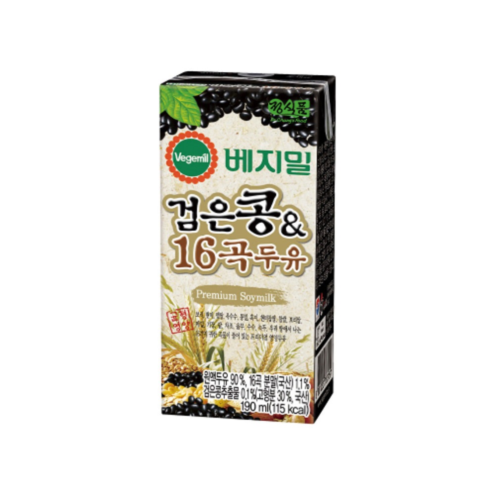 숨결 베지밀 검은콩과 16곡 두유 190ml24팩