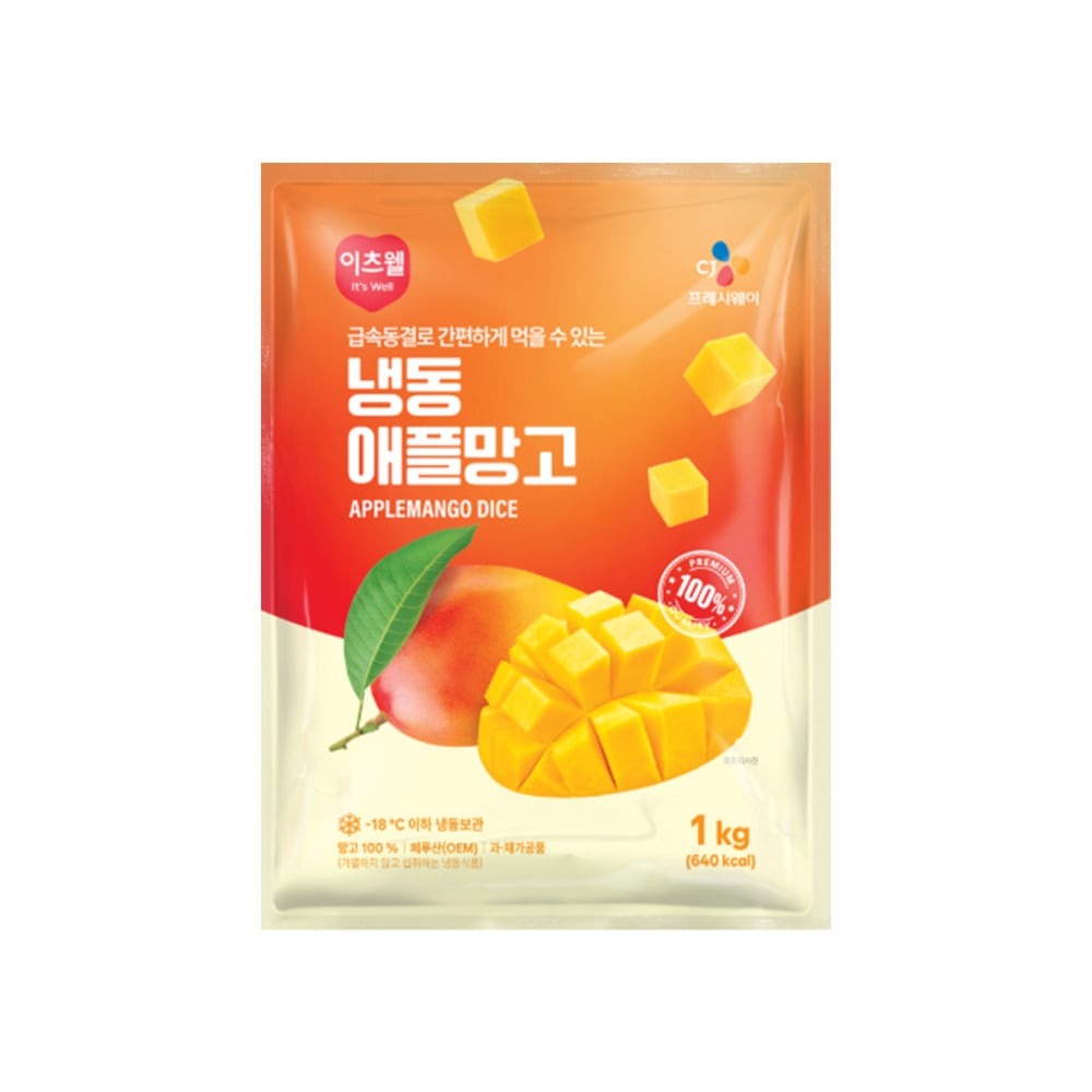 CJ CJ프레시웨이 이츠웰 냉동애플망고1Kg x 1개