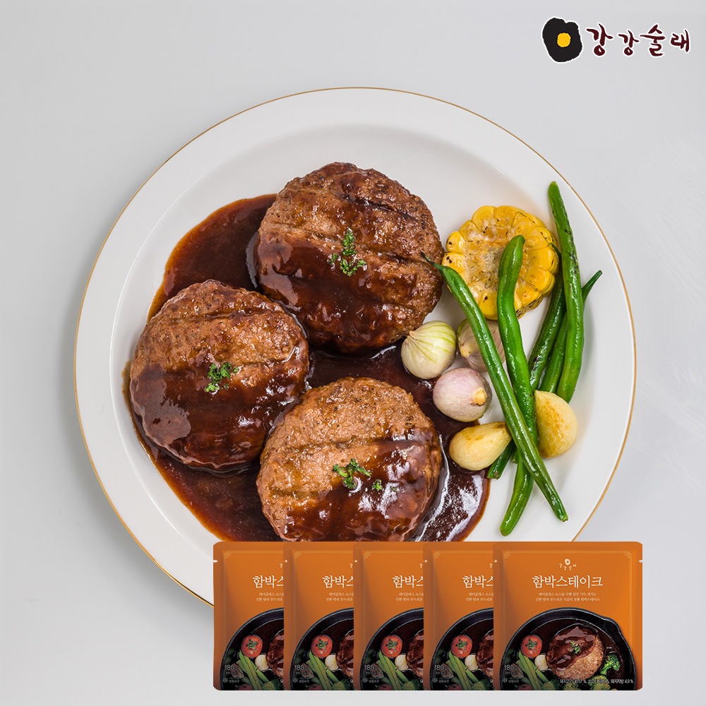 [오늘출발] 강강술래 강강술래 함박스테이크 180g x5팩