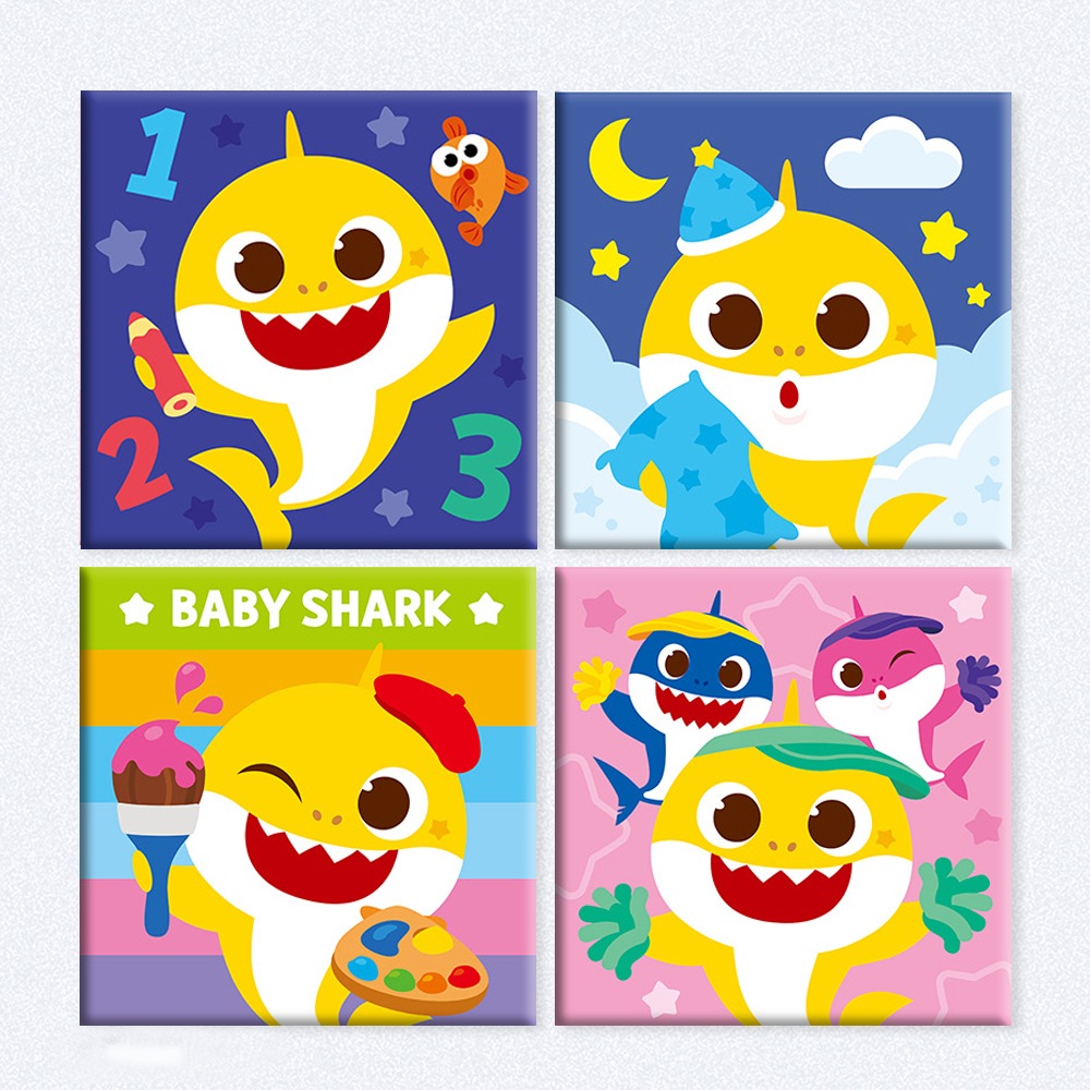 하비스 DIY 보석십자수 핑크퐁 아기상어 미니이젤 20x20