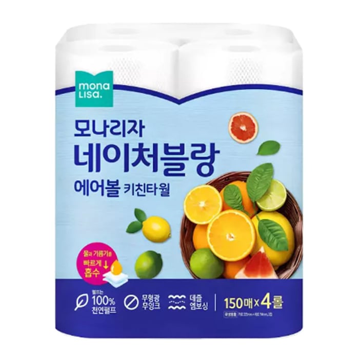 모나리자 모나리자 네이처블랑 에어볼 키친타월 150매 x4롤