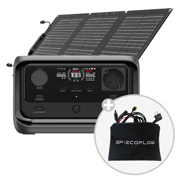 에코플로우 리버3 플러스 + 60W 태양광패널 파워뱅크 배터리 리튬인산철