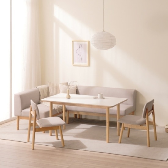 한샘 한샘몰pick 보니애 밀리아 낮은 세라믹 식탁 세트 4인용 6인용 (코너라운지형)