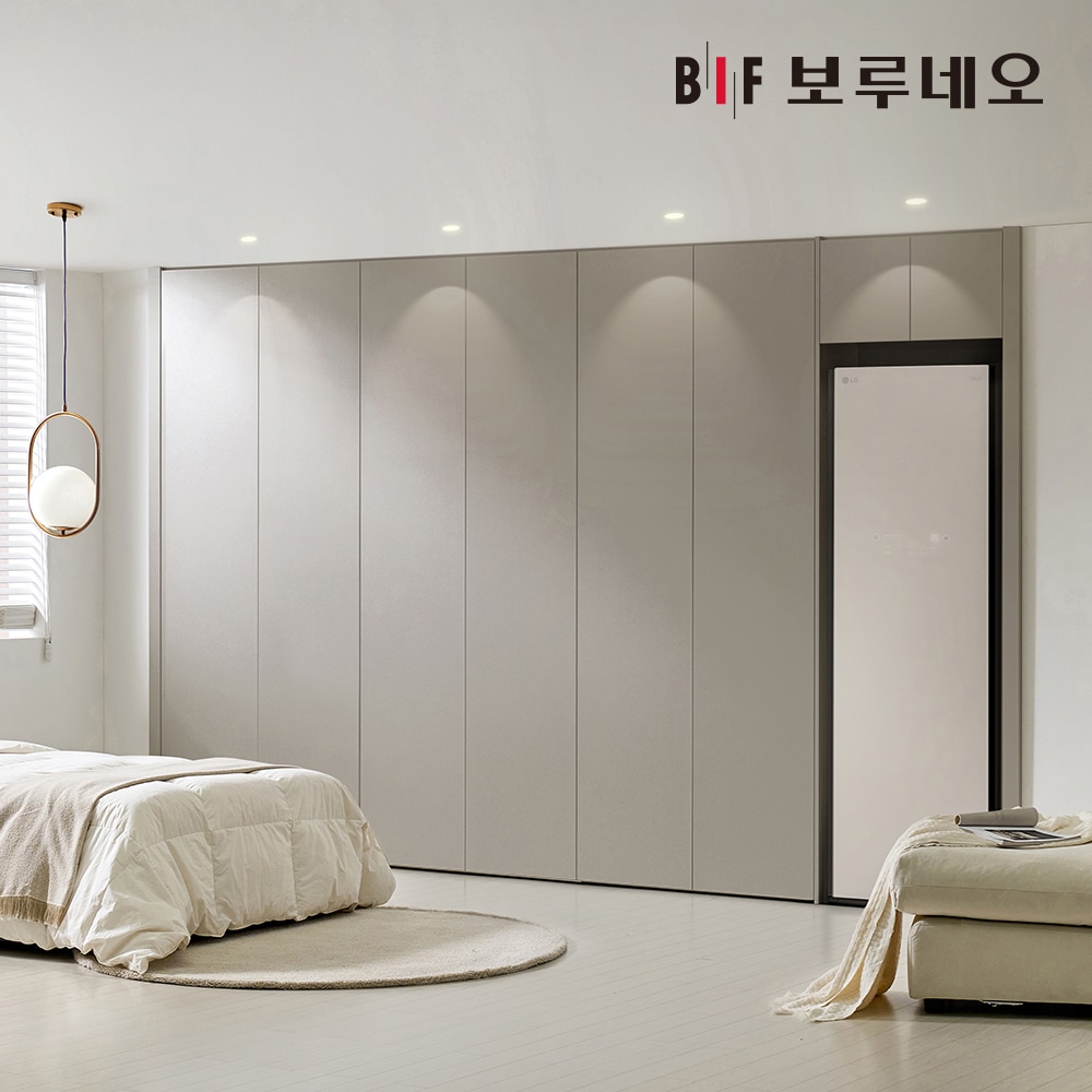 보루네오 하우스 무몰딩 스타일러 안방 붙박이장 330cm E0등급 11자