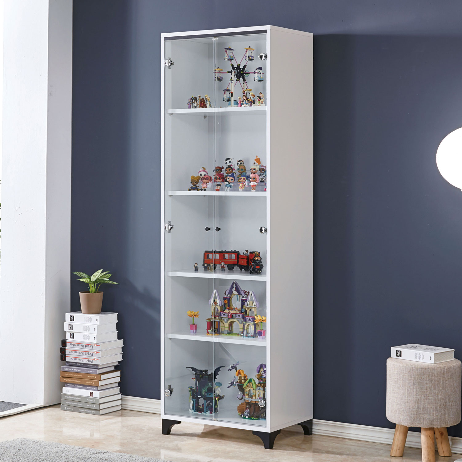 하이플러스 프라하 키높은 1870 강화유리 장식장 진열장 피규어장 3colors - 프라하 키높은 600 장식장_화이트