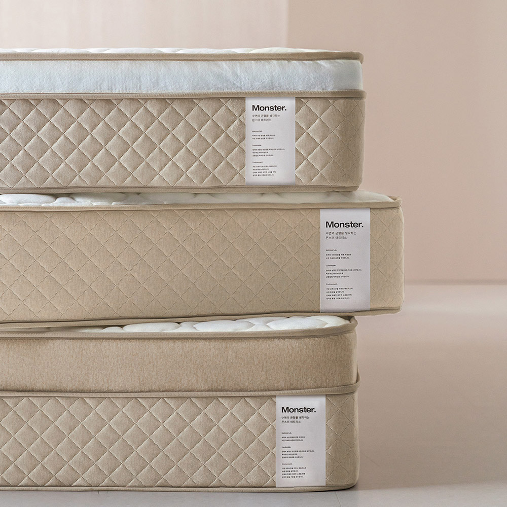 레이디가구 몬스터 필로우탑 120T 고밀도 독립스프링 매트리스 - 120T 싱글 S_샌드베이지