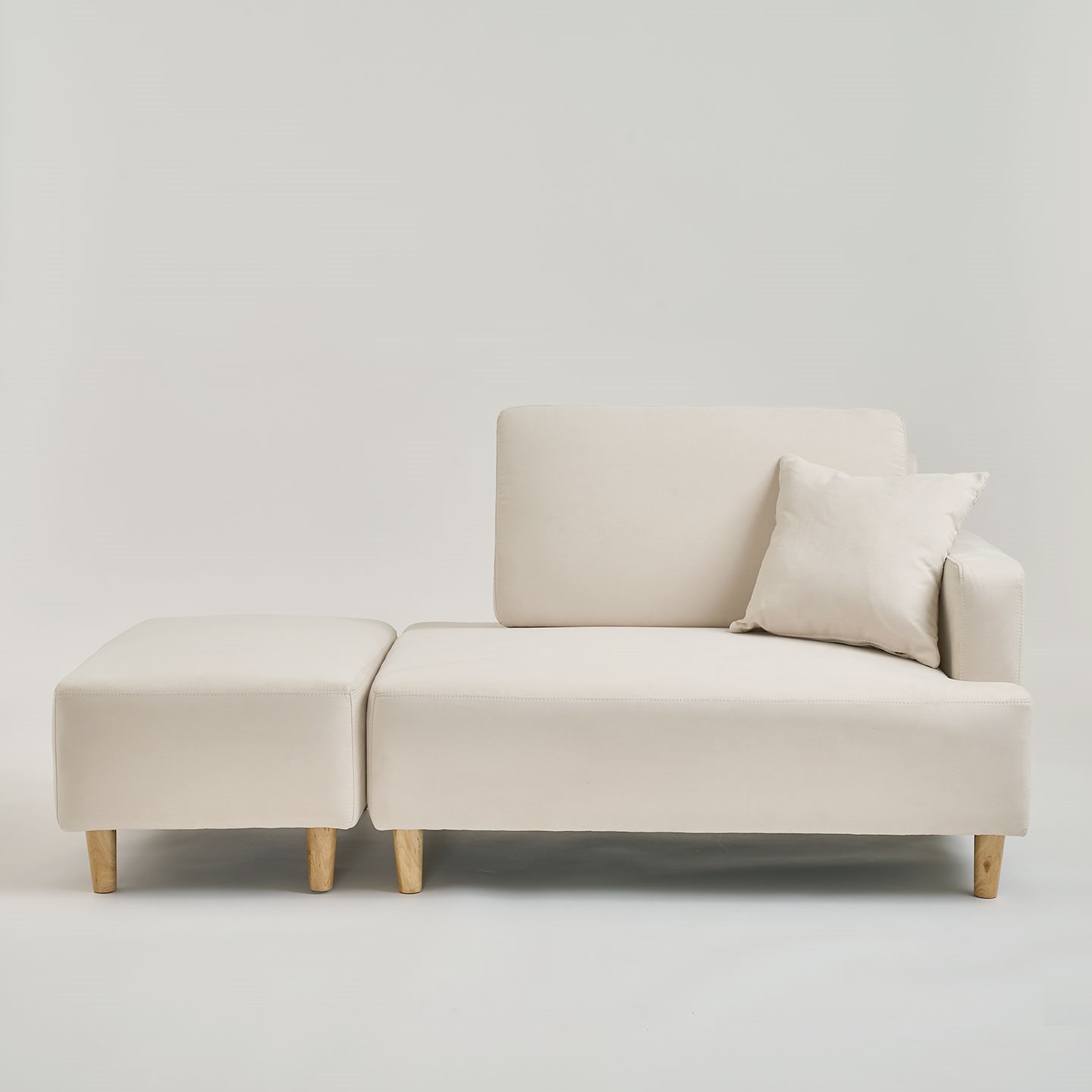 눕 굿타임 아쿠아텍스 패브릭 2인용 소파+스툴 3colors - 아이보리_(우형)