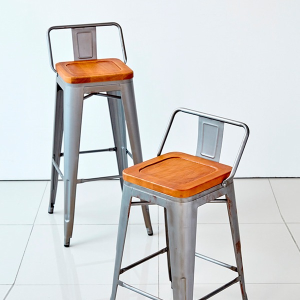 아성가구 OIB-310 반이싱 철재 빠의자(SH600/750) 목재방석