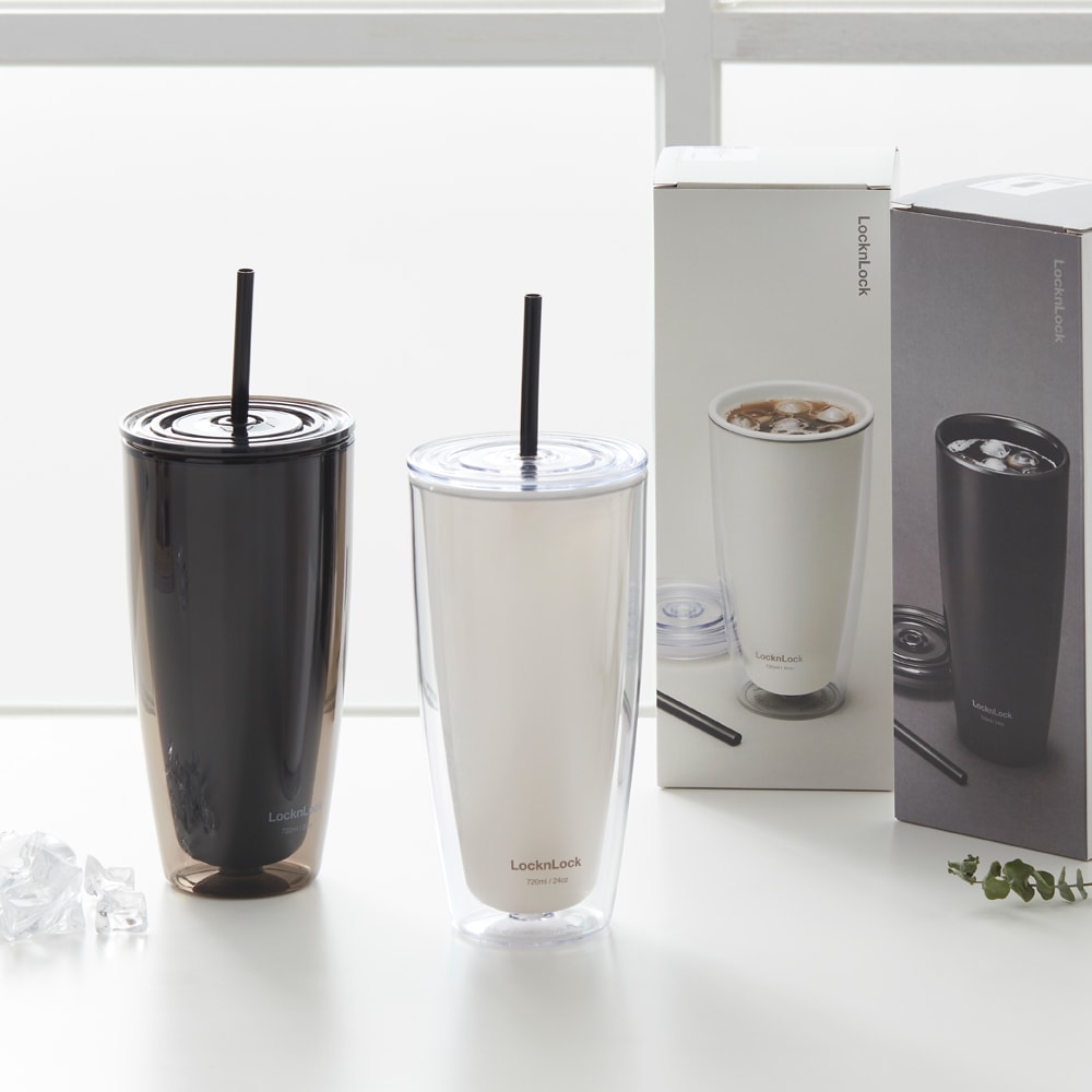 락앤락 더블월 콜드컵 720ml 블랙/아이보리 (HAP507)