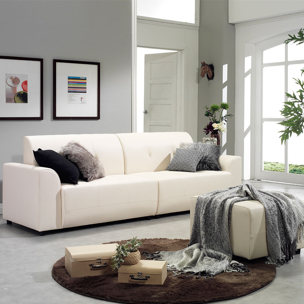 사사가구 리저드 4인 가죽소파 + 스툴 3colors