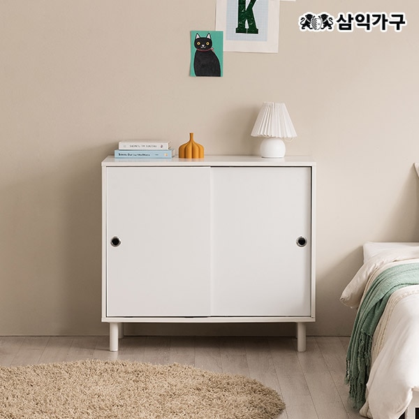 삼익가구 아르떼 800 미닫이 슬라이딩 수납장 높은 거실장