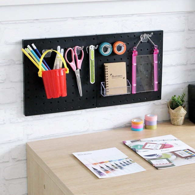 [오늘출발] 아베라주식회사 인테리어 타공판 페그 보드 진열대 125mm 2개입 책상 타공보드 후크 수납 악세사리