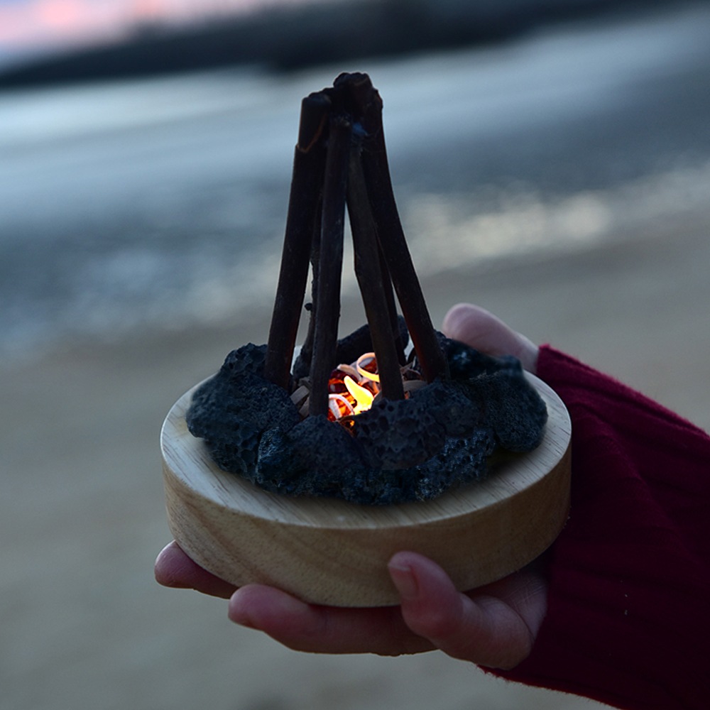 올쉐이프 리얼 모닥불 사운드 타닥타닥 불멍 감성 홈캠핑 장작 LED 충전식 원목 무드등