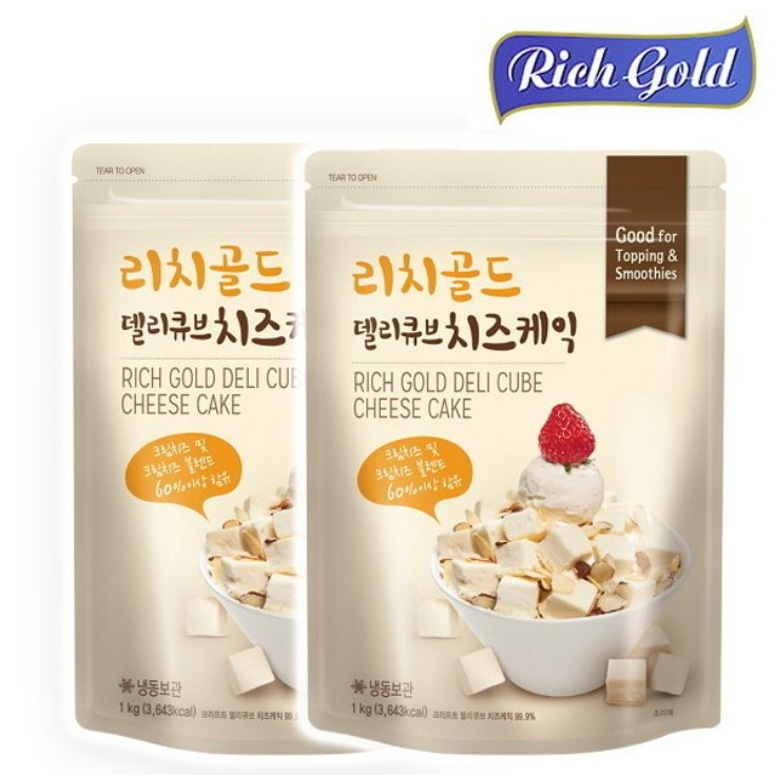 동서 냉동 리치골드 델리큐브 치즈케익 1kg2개세트