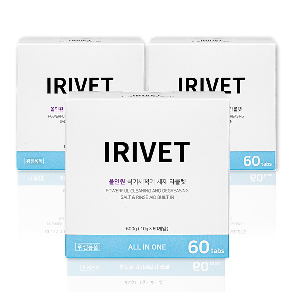 아이리벳 올인원 식기세척기세제 타블렛 60개입 3박스