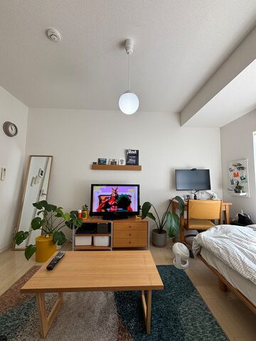 🇯🇵 1K｜ナチュラル家具を中心につくる一人暮らし男子の部屋
