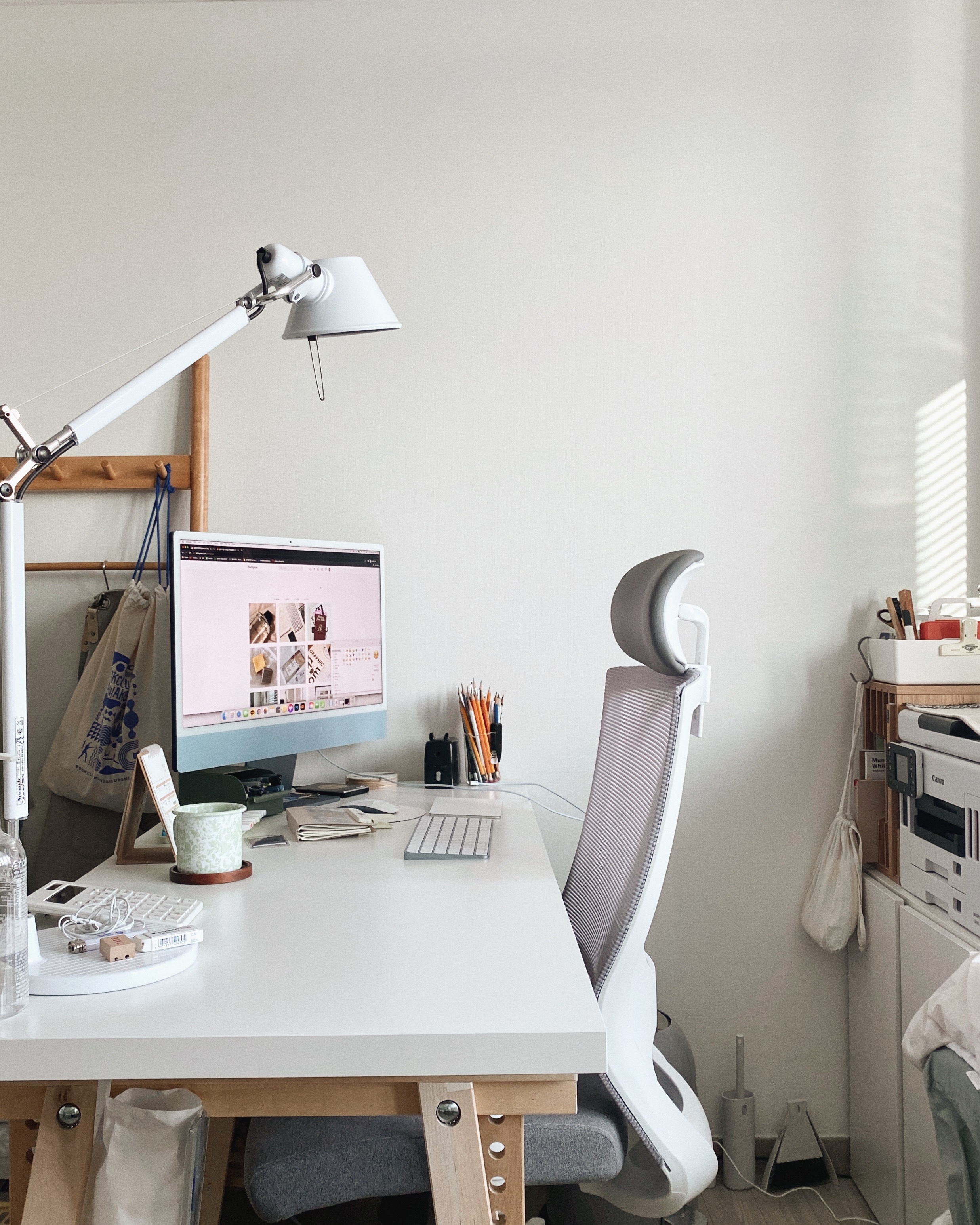 IKEA デスクセット LAGKAPTEN ラグカプテン / MITTBACK ミットバック LAGKAPTEN / MITTBACK desk, white/birch, 551/8x235/8