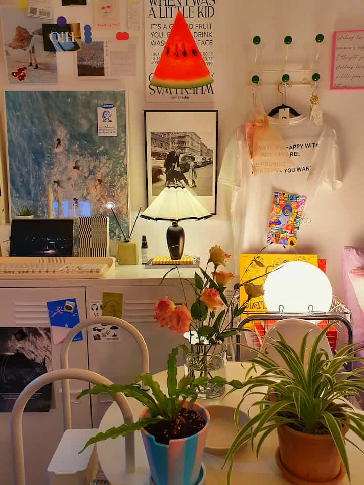 I don't turn on fluorescent lights unless I want to get dust in my eyes. Just turning on a few soft lights when it gets dark makes me feel better.