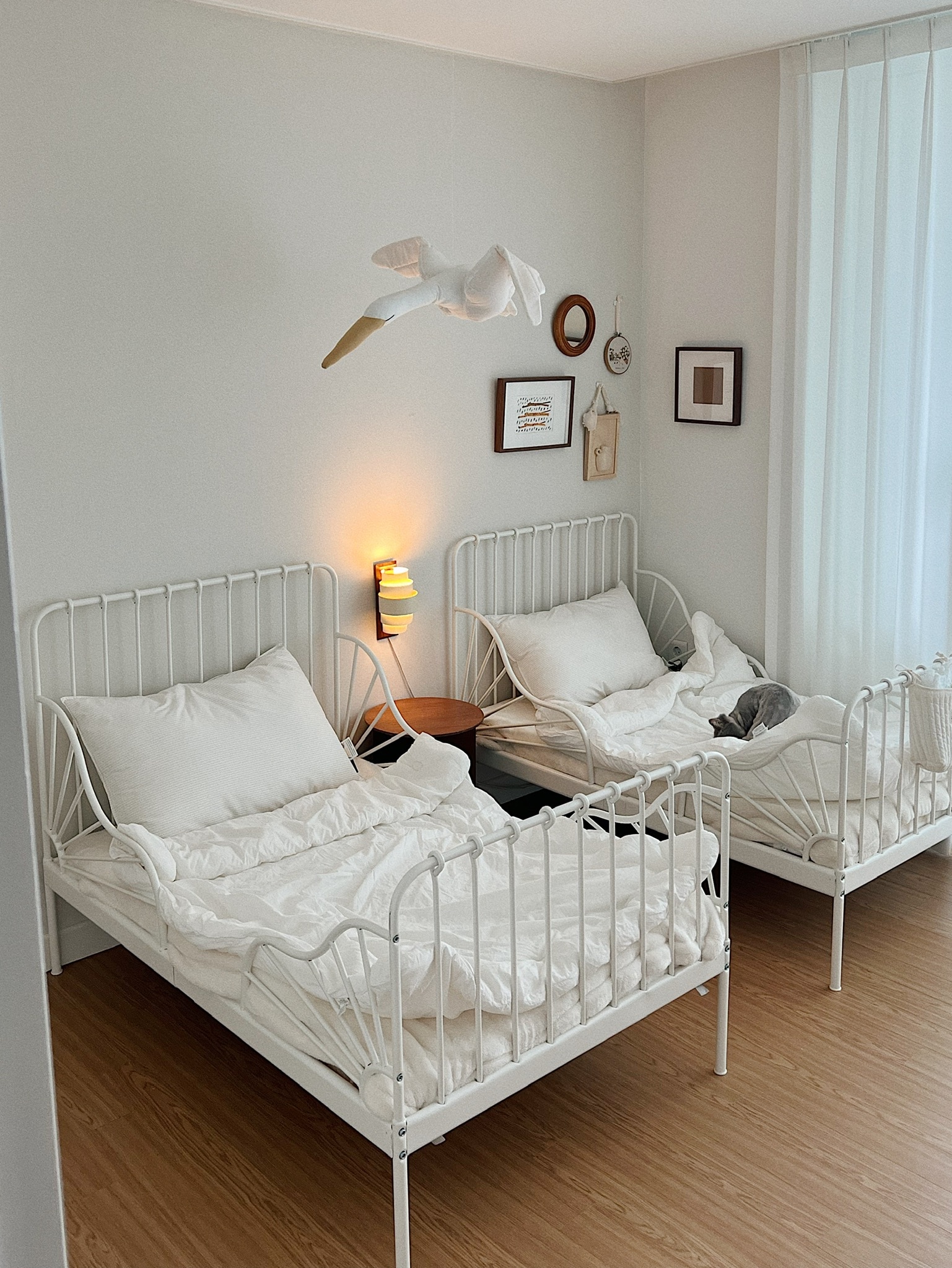 IKEA MINNEN ミンネン 伸長式ベッドフレームとすのこ（組み合わせ）［3 