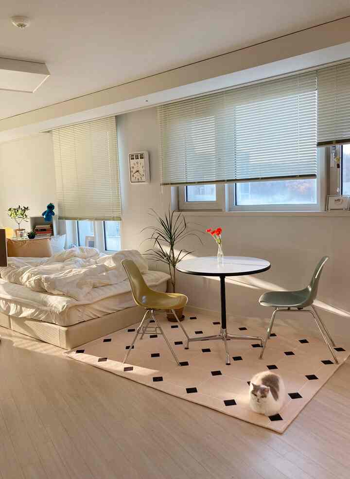 🇰🇷 淡い色味の1R：模様替えで気軽にリフレッシュ！