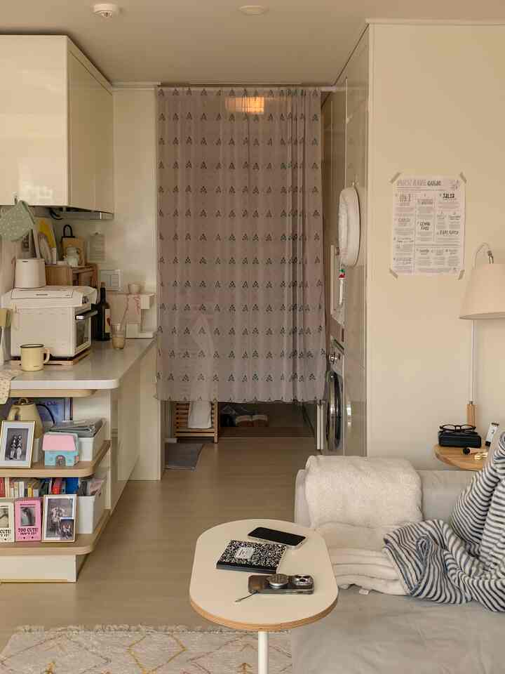 Vintage Drawing Greenleaf カーテン［2種・3サイズ］を使ったコーディネート 2