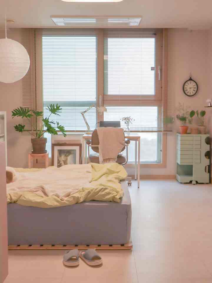 🇰🇷 光との相性がいいパステルカラーのワンルーム