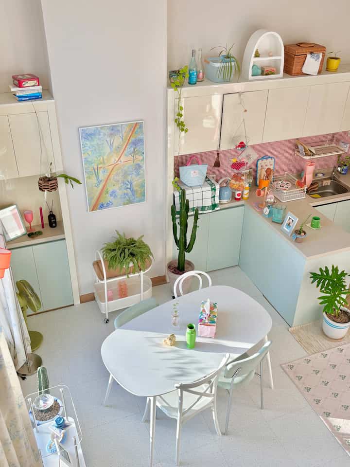 🇰🇷 2LK｜セルフリノベージョン！パステルカラーに大変身 ロフト付き2LK