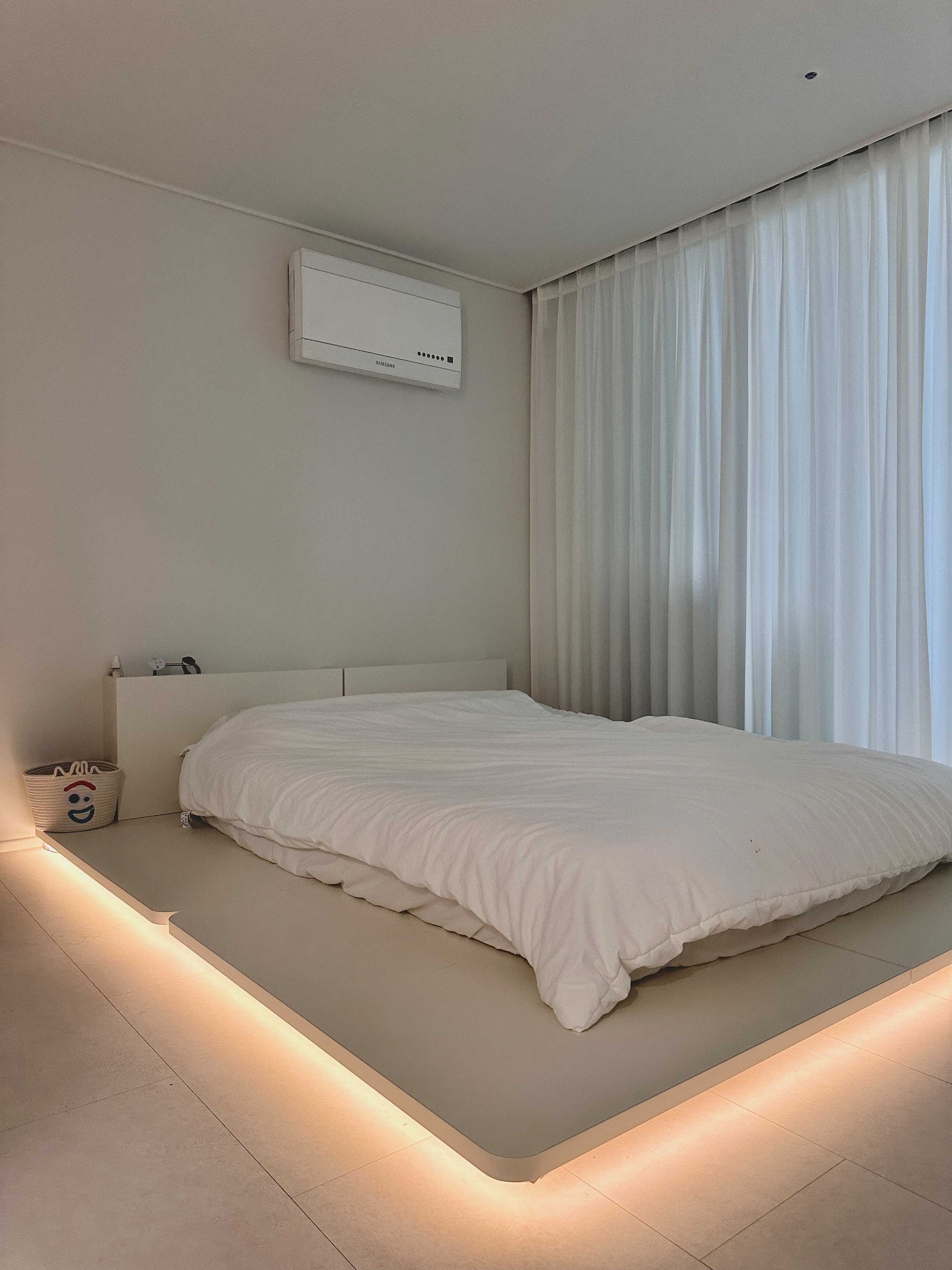 Low Bed Headboard with Concealed Shelf Storage user photo