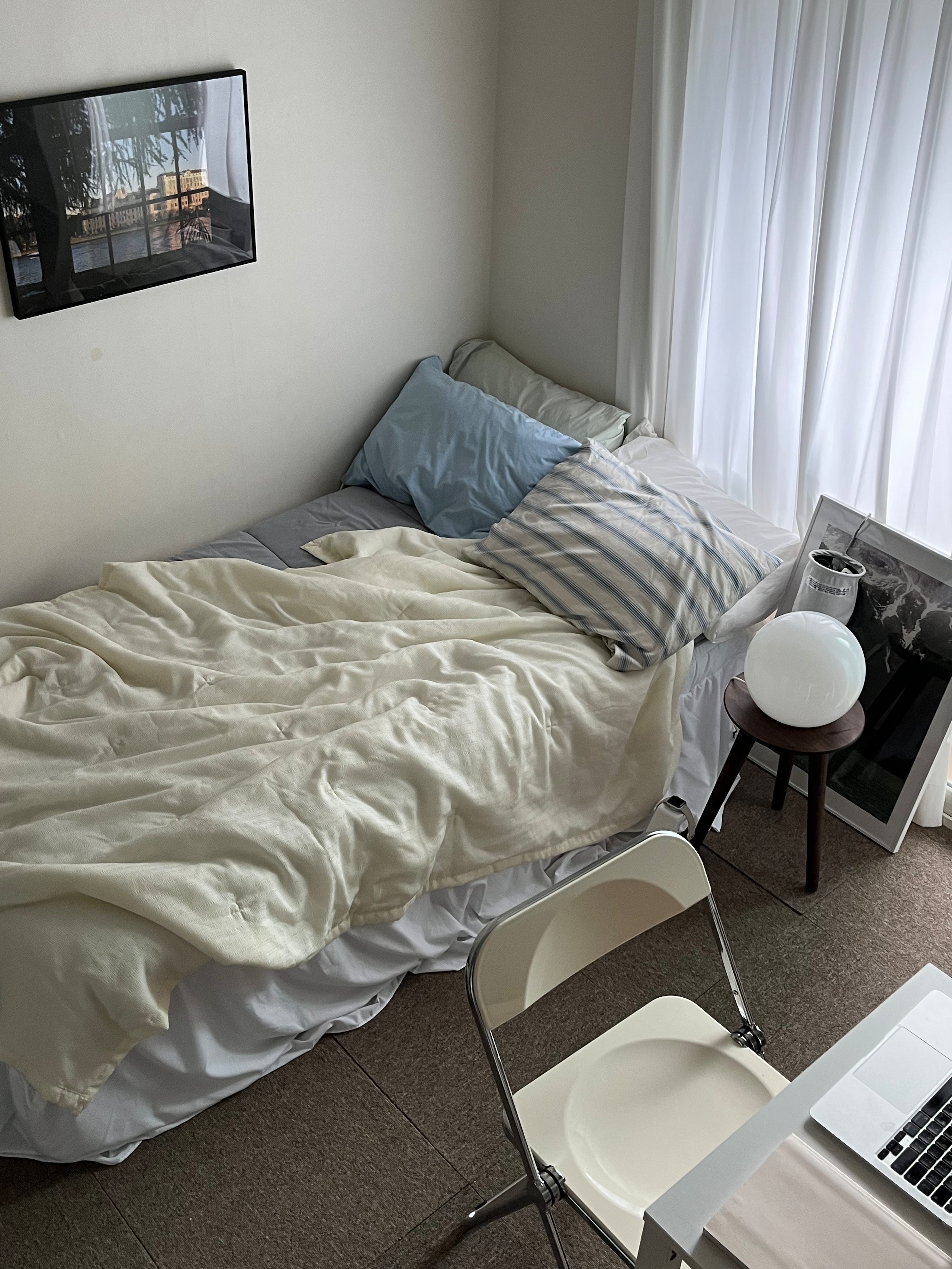Soft Linen Touch Quilted Bed Skirt with Lace user photo