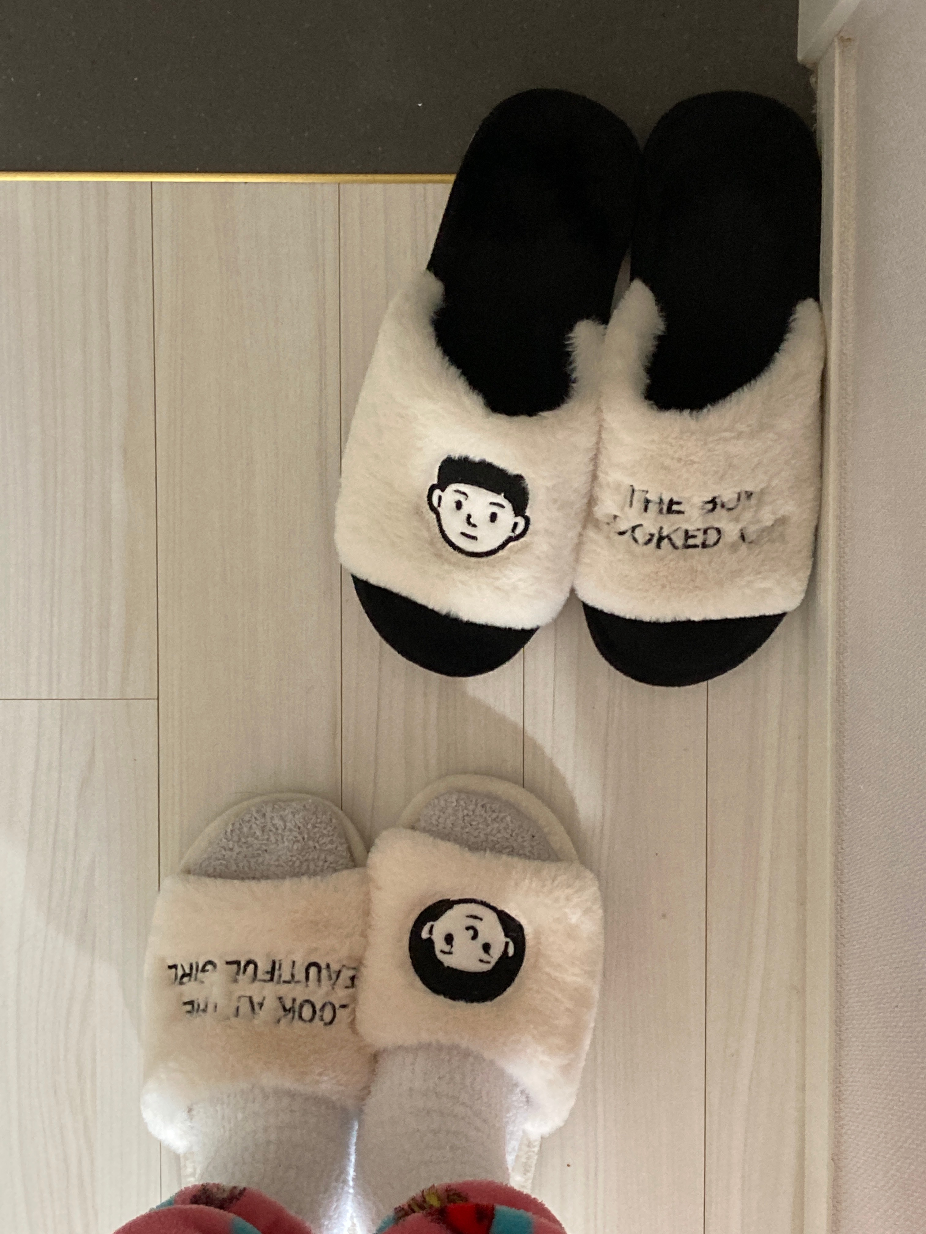 Cozy Faux-Fur Couple Character Slippers user photo