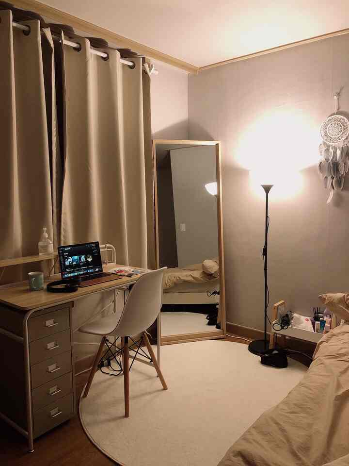 アイレットタイプ 遮光カーテン 2枚セット［10色・8サイズ］を使ったコーディネート 2