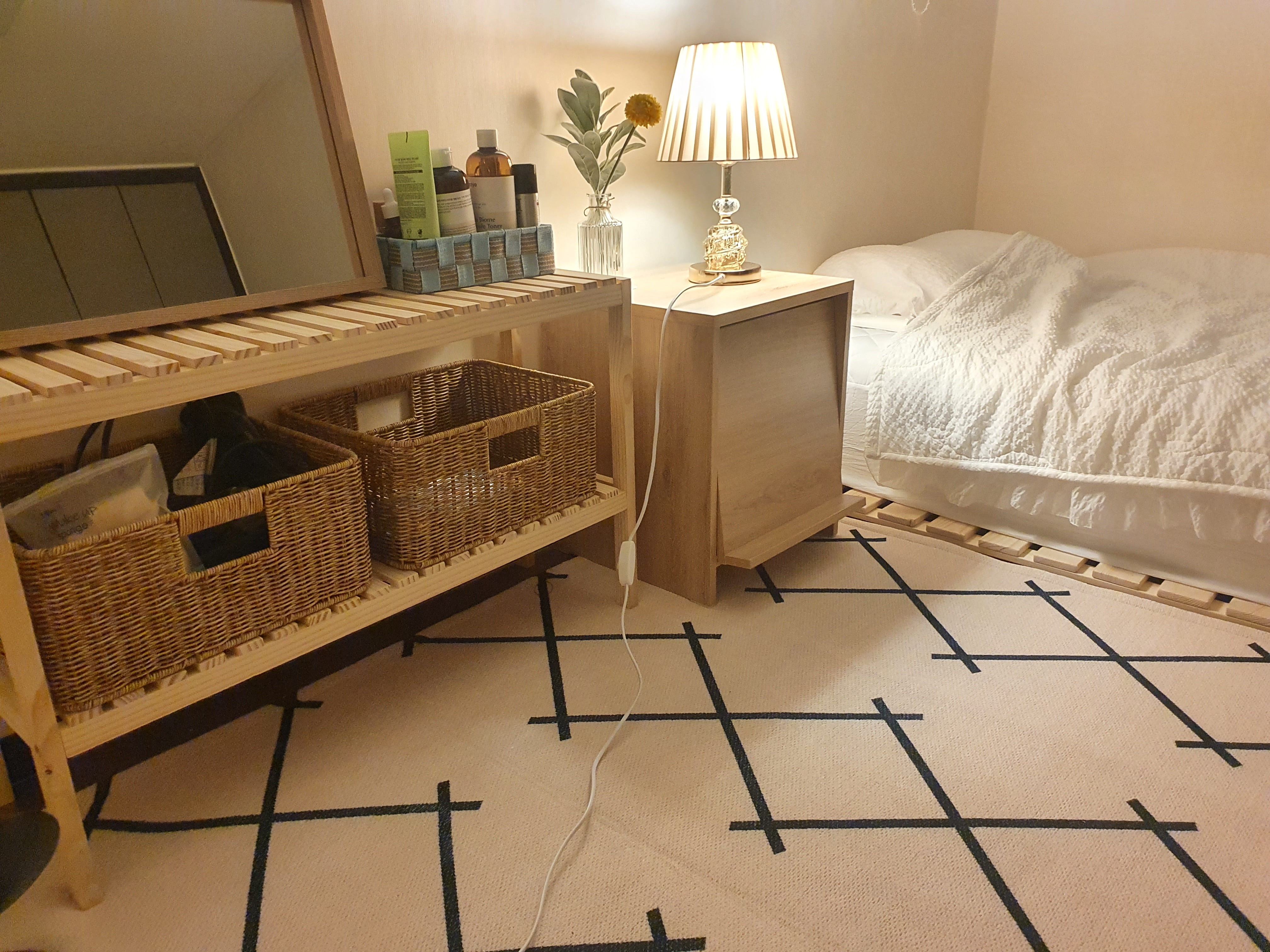Wooden Bedside Table with Front Magazine Rack user photo