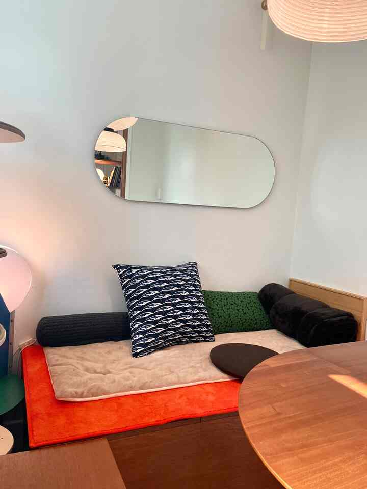 Natural tones and simple design sofa in a cozy living room space