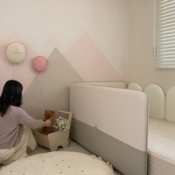 성별 반전으로 다시 벽 페인트를 수정해 주었어요💓 사랑스러운 딸랑구 방