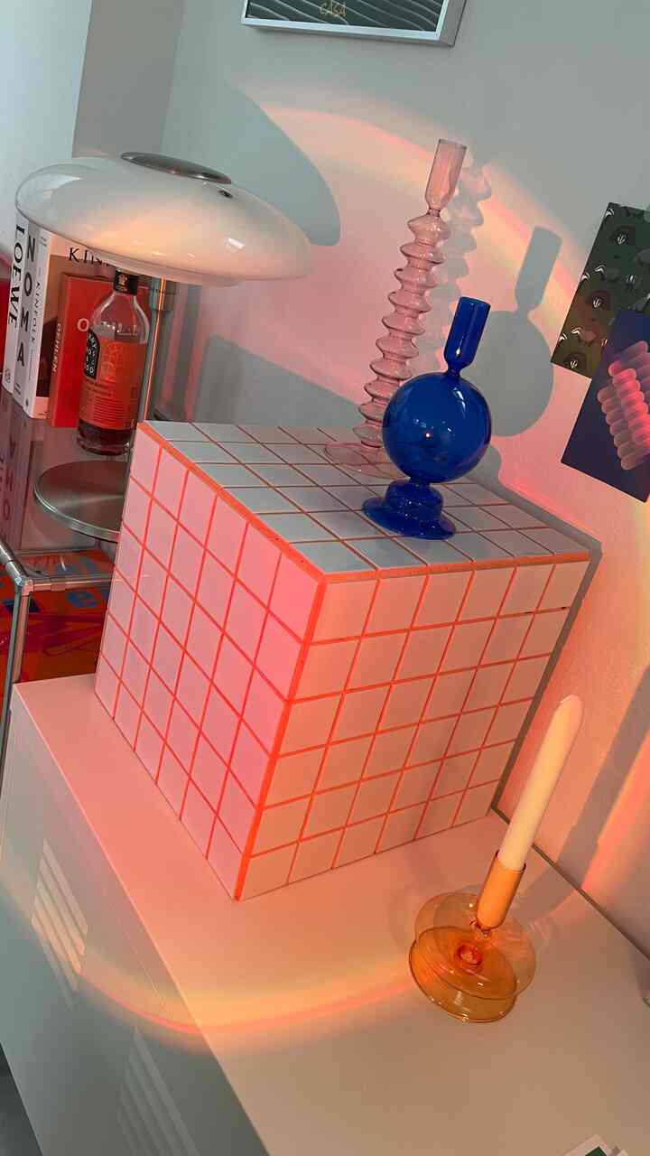 ガラス オブジェ キャンドルスタンド ブルー円形タイプを使ったコーディネート 3