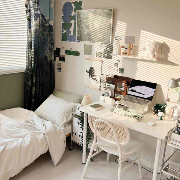 Playing music and cleaning on a sunny day