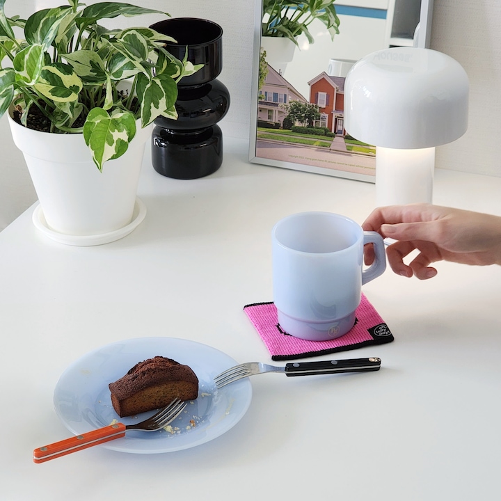 Penguin Milk Glass Dessert Plate (7