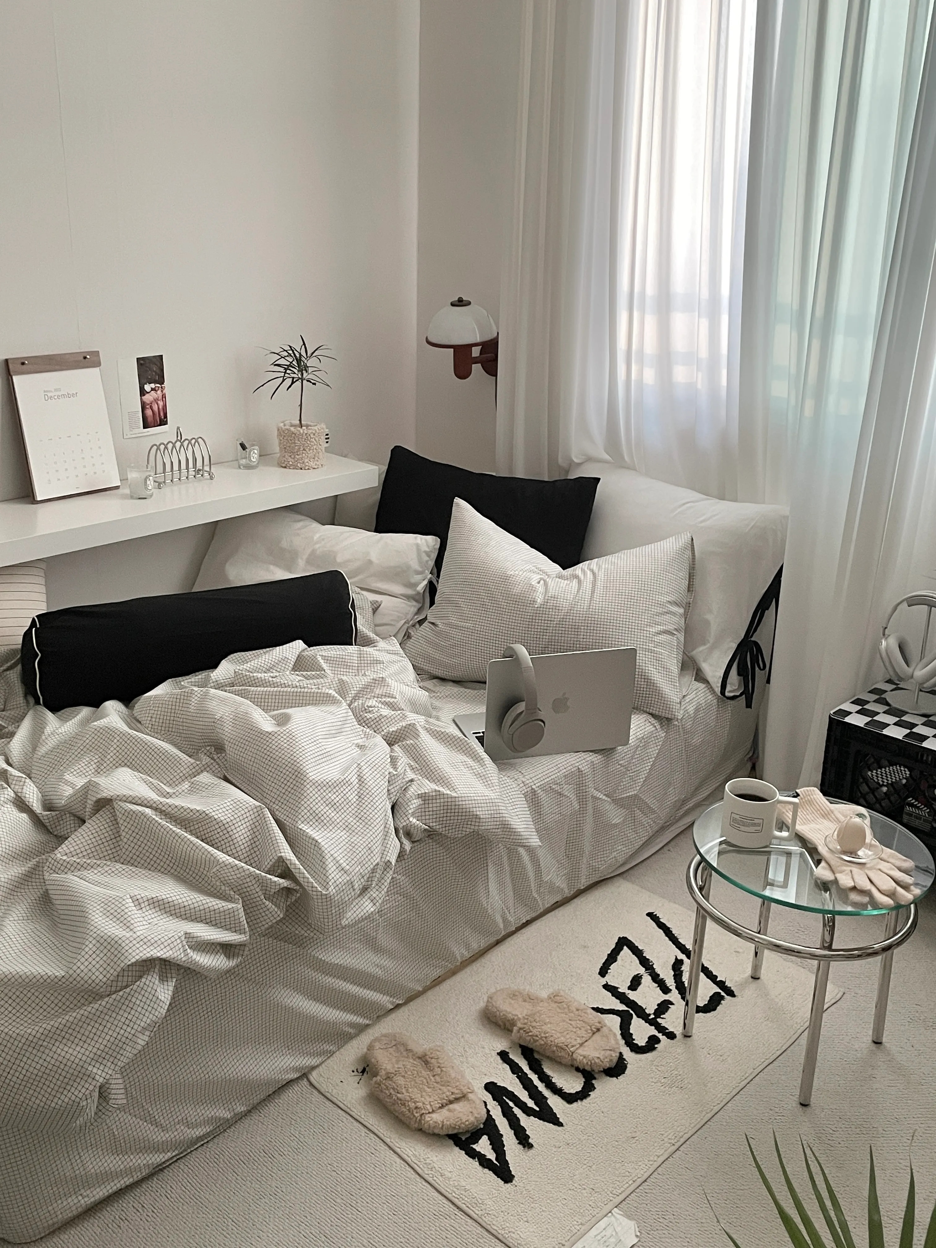 Almond Check Pattern Pure Cotton Duvet Cover & Fitted Sheet user photo