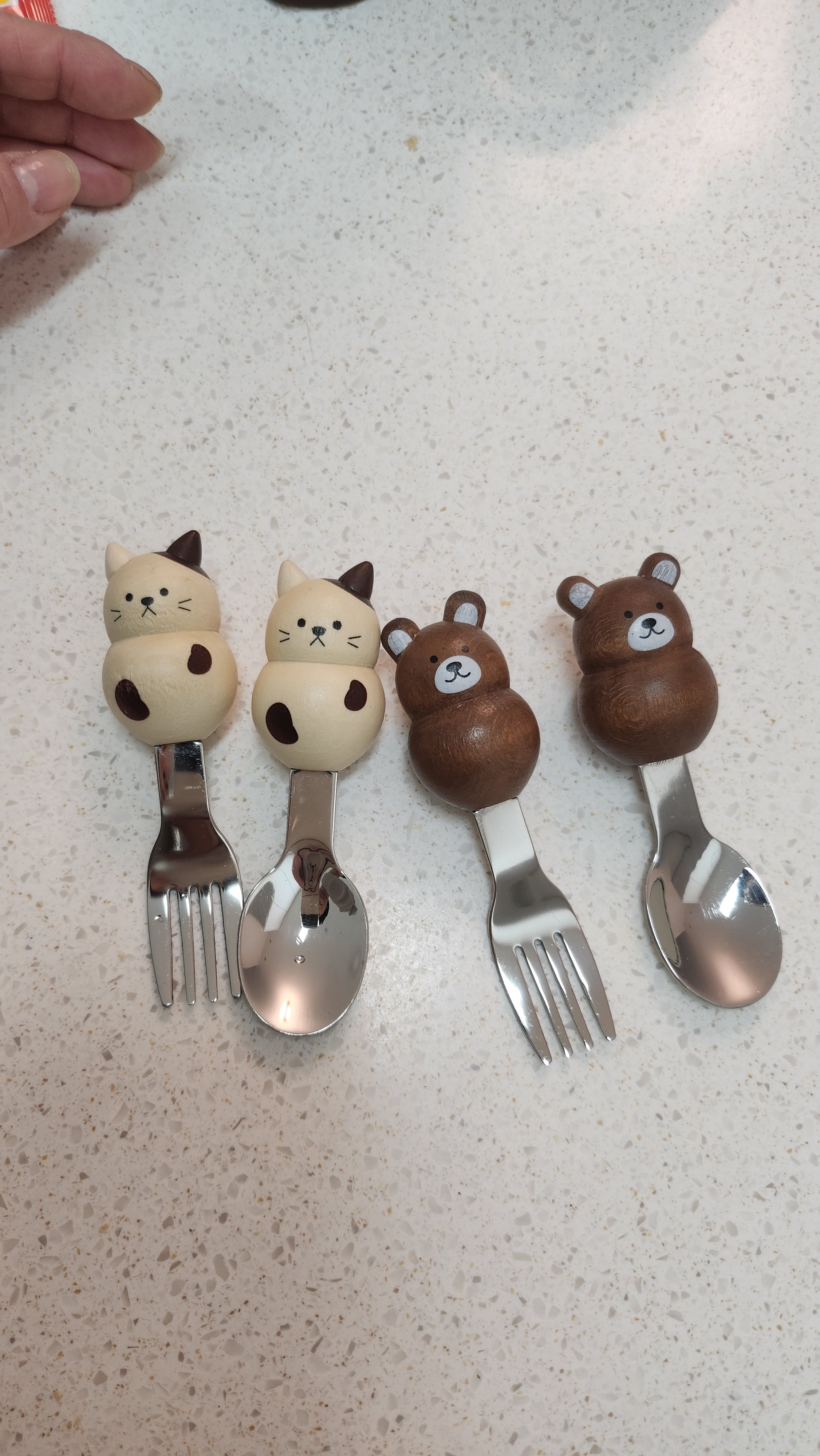 Chubby Animal Wood Handle Spoon & Fork Set (4-Piece) user photo