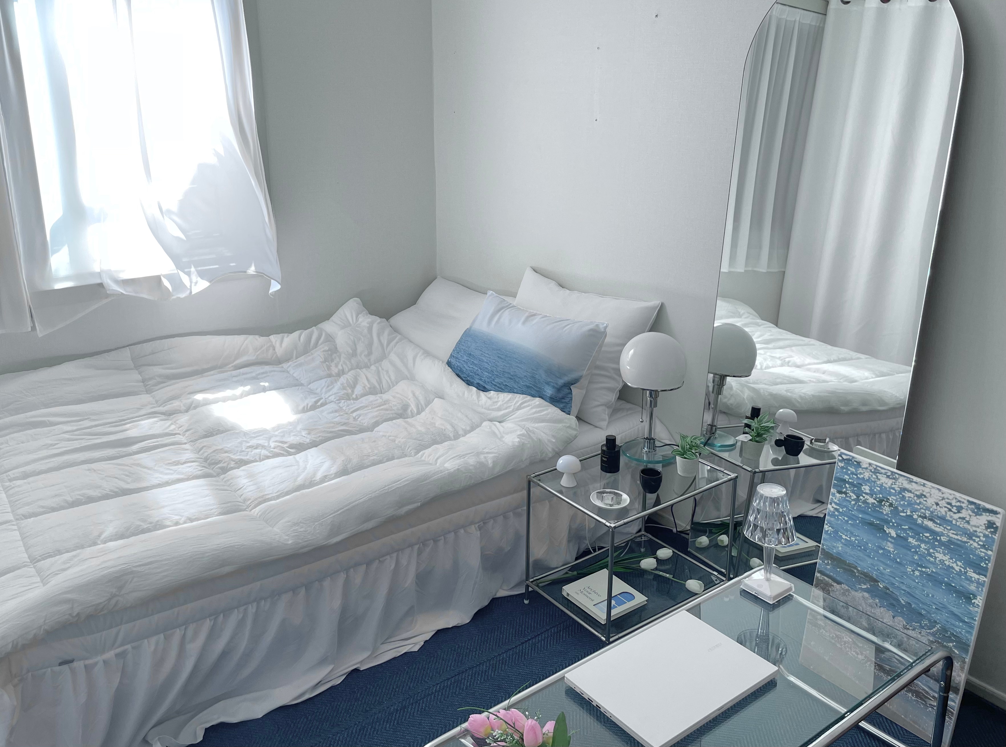 Soft Linen Touch Quilted Bed Skirt with Lace user photo