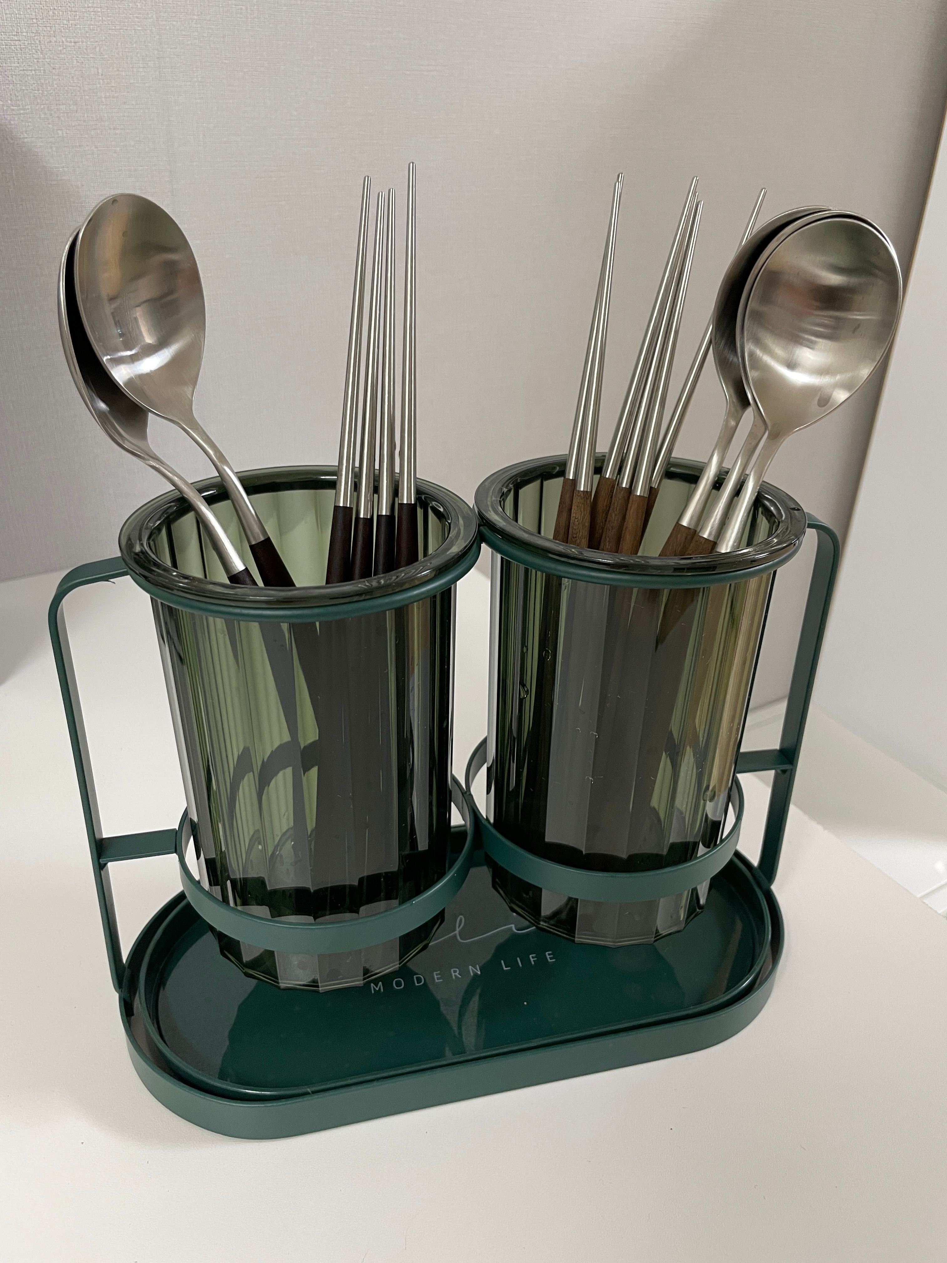 Maple Wood Handle Stainless Steel Cutlery Set (10-Piece) user photo