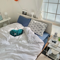 매일기록 챌린지 3일차💕
햇살 가득할 때 찍어둔 침실🩵💙
이사 왔을 때부터 거슬렸던 나무샷시🪟
남편이랑 셀프페인팅을 했지만
커튼으로 가리고만 살았는데
격자창으로 리폼해주니 아주 맘에들고요😮🤗
간단한 리폼으로 이뻐진 집을보니 아주 흐뭇하네요🥹
#오늘장면한컷 #침실인테리어 #침실꾸미기 #침구인테리어 #격자창문 #창문리폼 
#데스크테리어족 #여름간식월드컵 #여름푸드위크 #매일매일홈캉스 #인테리어의꽃은조명 #육아는템빨 #나만의청소팁 #오늘장면한컷 #오늘의가든 #매일매일홈캉스 #마이펫다이어리 #컬러인테리어
#우리집포토존 #오늘의가든 #세탁꿀팁저장소 #인테리어꼼수 #레어로우러버 #오늘의우리집 #공간분리인테리어 #찾았다인생향수 #우리집맘마존