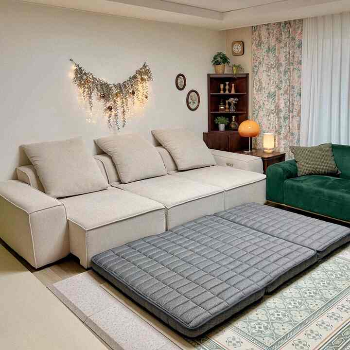 2月五感レビュー✿˖°

3回目の五感リビュアーに選ばれ、やっと必要だったV4フォルダブルマットレストッパー（折りたたみマットレス）を提供され、詳細な後期を残そうと思います🙈💕

✿デザイン
普段はスッキリとシンプルなデザインが好きなのに、私が提供してくれたマットレスは、高級感のあるグレーカラーにカバーが夏でも涼しく使えるCOOL TOUCH FABRIC生地で製作され、斜視鉄の快適な使用が可能な点が印象的でした。特に折りたたみ式マットレスで実用的なデザインが本当に気に入りました。
✿機能
8cmの高強度の独立スプリングが搭載されており、折りたたみマットレスからは見づらい優れた安定感と高密度のフォームレイヤーが忠実に構成されており、豊かなクッション感を感じられる点が非常に満足な部分です。

✿サイズ/重量
スーパーシングルサイズは高さ12cm、横110cm、
縦200cmでマットレス重量18kgなので、大人の女性が一人で持ち上げるには少し重いかもしれません。代わりに、折りたたんだ状態で床に引っ張りながら移動するには大きく難しくありませんでした。

✿利便性
使わない時は手軽に折りたたんですっきり収納が可能なだけでなく、昼間はソファで、お客さんのための簡易ベッドで、多用途に活用可能な点がマットレスを使用しながら本当に便利に感じられた部分です。

✿管理と清掃のしやすさ
先に述べた濃いグレーカラーで汚染に強く耐久性に優れており、長く使用してもマットレスがよく崩れてしまう大きな利点を持っています。そして3段折りたたみ式マットレスなので、かさばらずに保管が可能で便利です。

✿ユーザーレビュー
これまで使用していたマットレスは、ゲスト用に使用するには高さが高すぎて毎回取り出して使用する際に不便で多少負担だった部分がありましたが、V4フォルダブルマットレスは適度な12cmにもかかわらず驚くほど快適で本当に満足です。
特に低価格の折りたたみマットレスとは次元の違う安定感と高級感のおかげでお客様がいないときも着実に使える製品なので、強くお勧めします。

🏷 🏷

＃五感レビュー＃製品提供＃折りたたみマットレス＃かわいいマットレス＃クイックスリップ＃ビンテージインテリア＃ビンテージラグ＃ビンテージ寝室＃インテリアアクセサリー＃ホームインテリア＃マットレスホームスターグラム＃ウッドインテリア＃原木インテリア＃ホームカフェ＃ホームカフェインテリア＃感性インテリア＃フレンチインテリア


 
