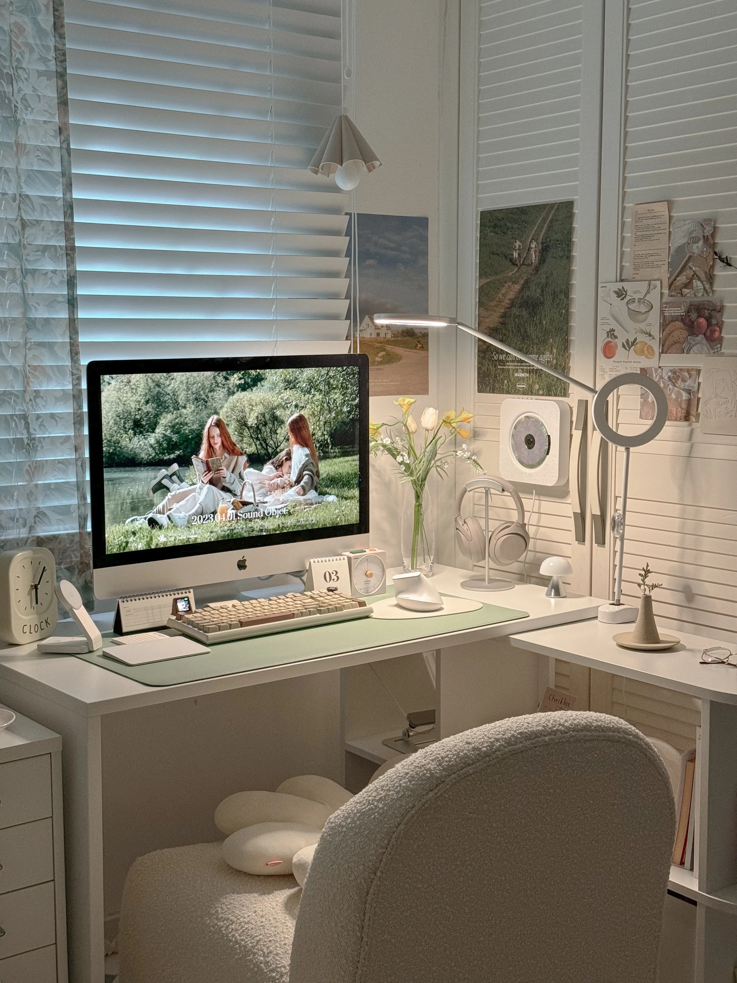 Leather desk pad (Cotton Ivを使ったインテリアコーディネート集