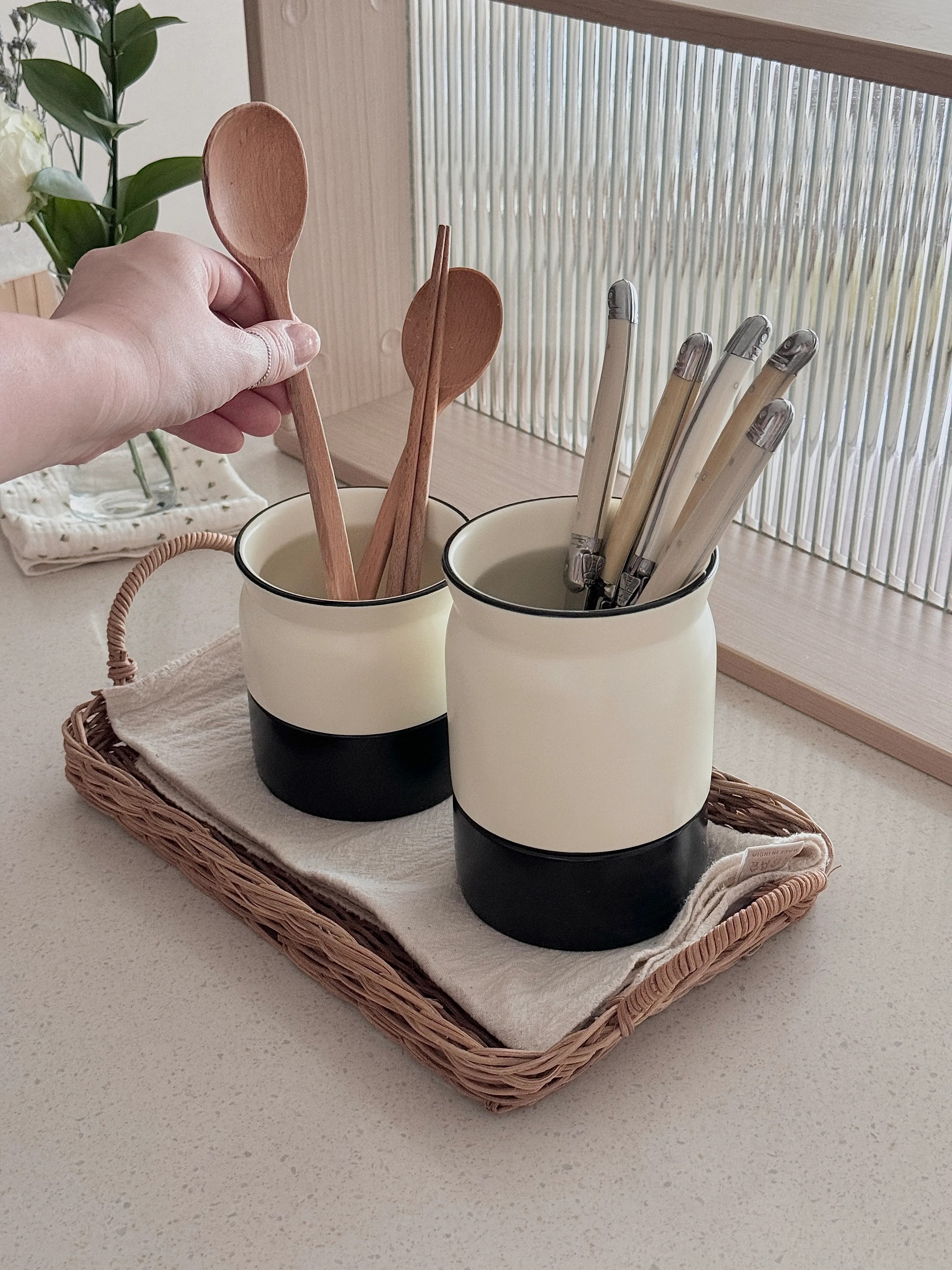 Two-Tone Self-Draining Ceramic Utensil Holders (Set of 2) user photo